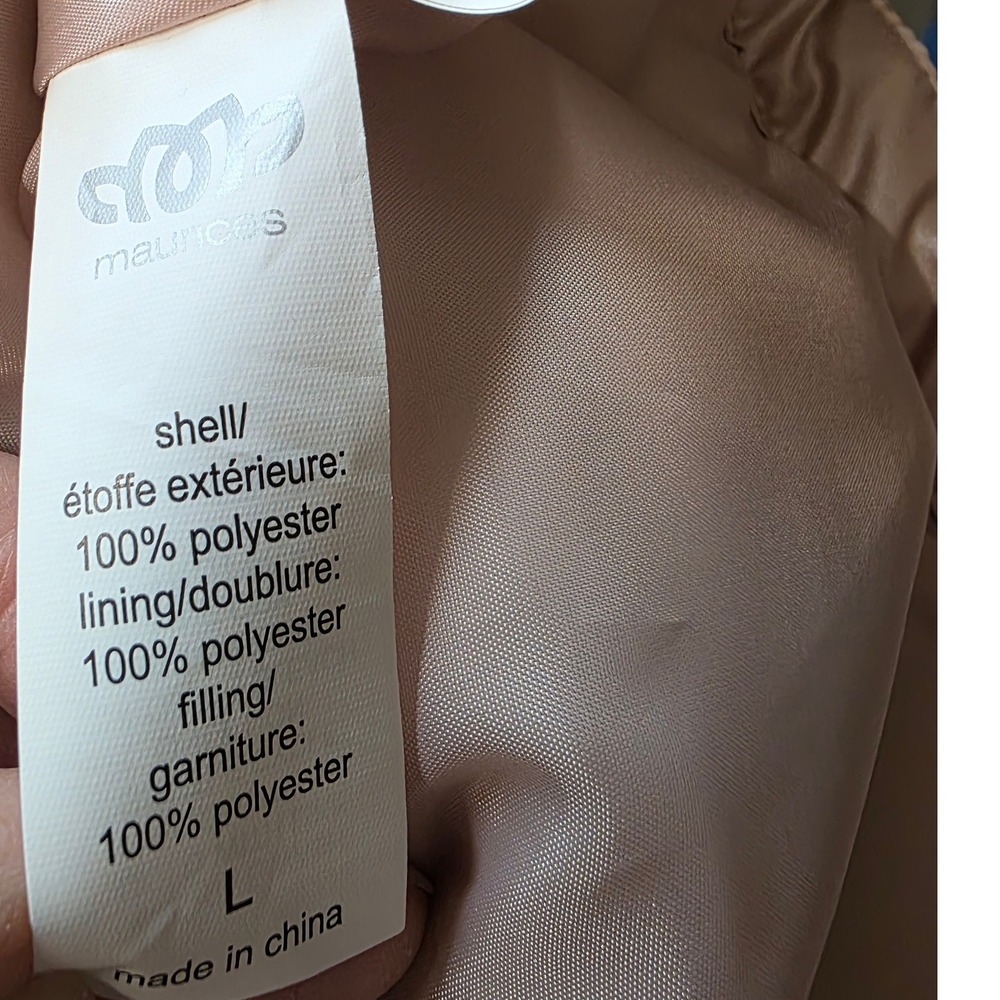 Puffer Vest Women Large Pink Rose Gold Metallic Quilted‎ Maurices, NWOT - Picture 5 of 8